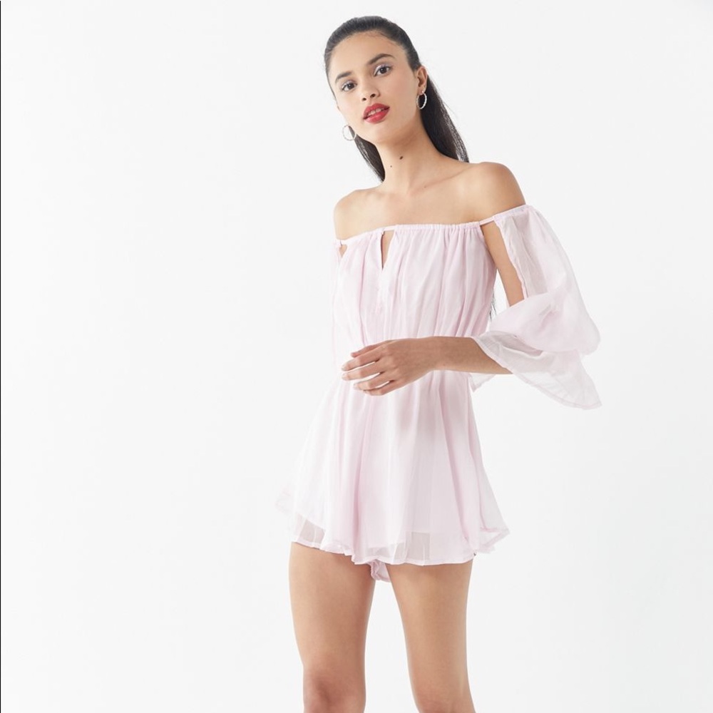 Lioness Mimosa Chiffon Off-The-Shoulder Romper